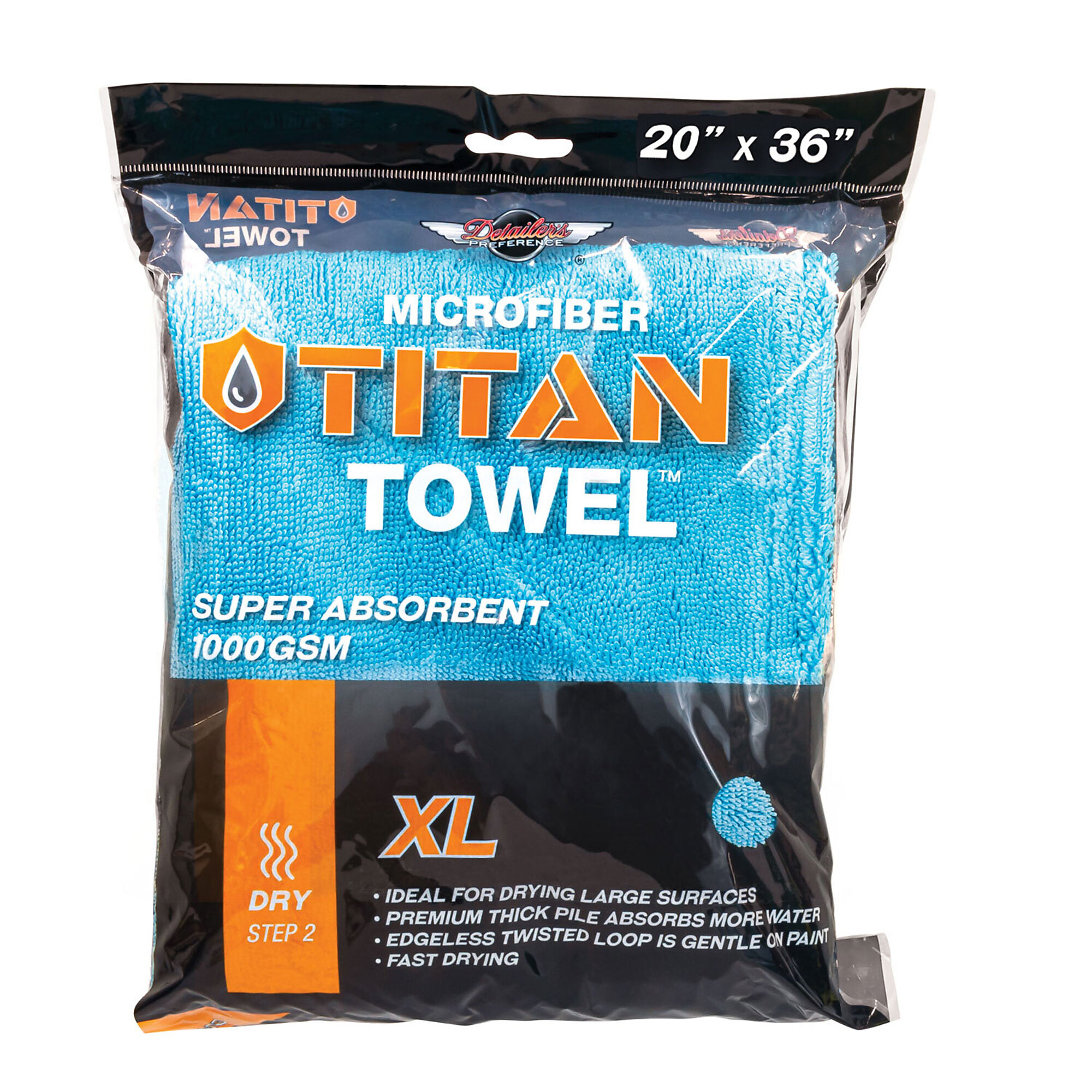 Detailer's Preference Twist Loop Drying Towel — 20in. x 36in., 1000gsm, Model# DPMT20MUL1